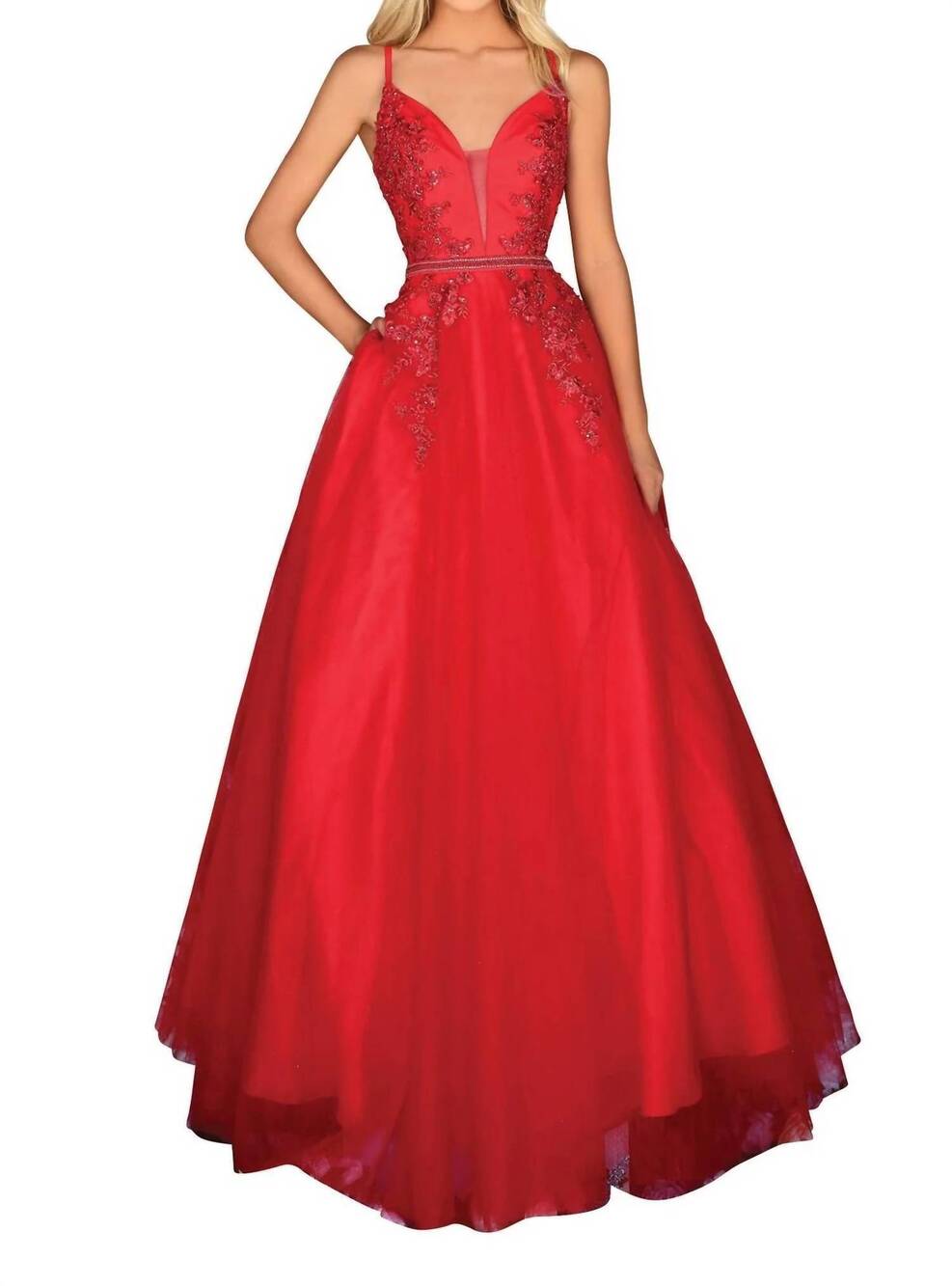 NEW CLARISSE charming long dress in red